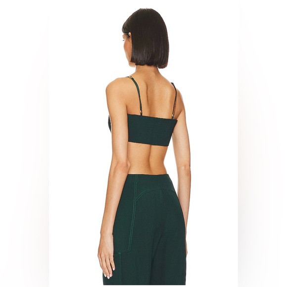 Cult Gaia | NWT Tereza Top Dark Seamoss Crop Green - Picture 2 of 4